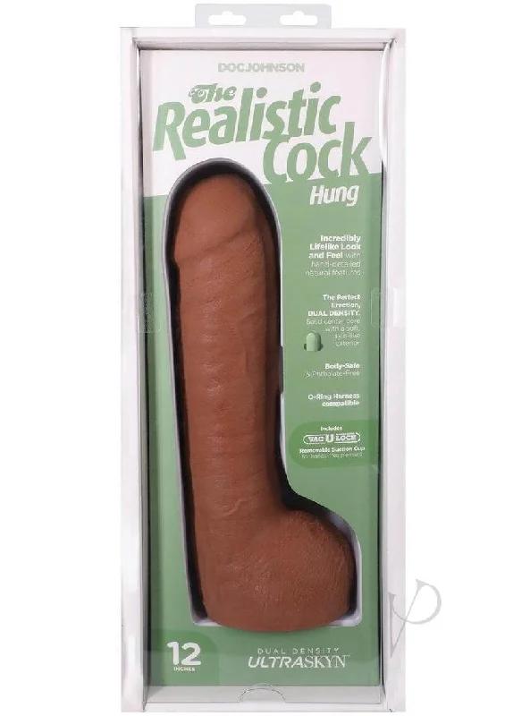 dildo expert tutorials-The Realistic Cock Hung 12" ULTRASKYN Vac-U-Lock Dildo Caramel – Dual Density Design