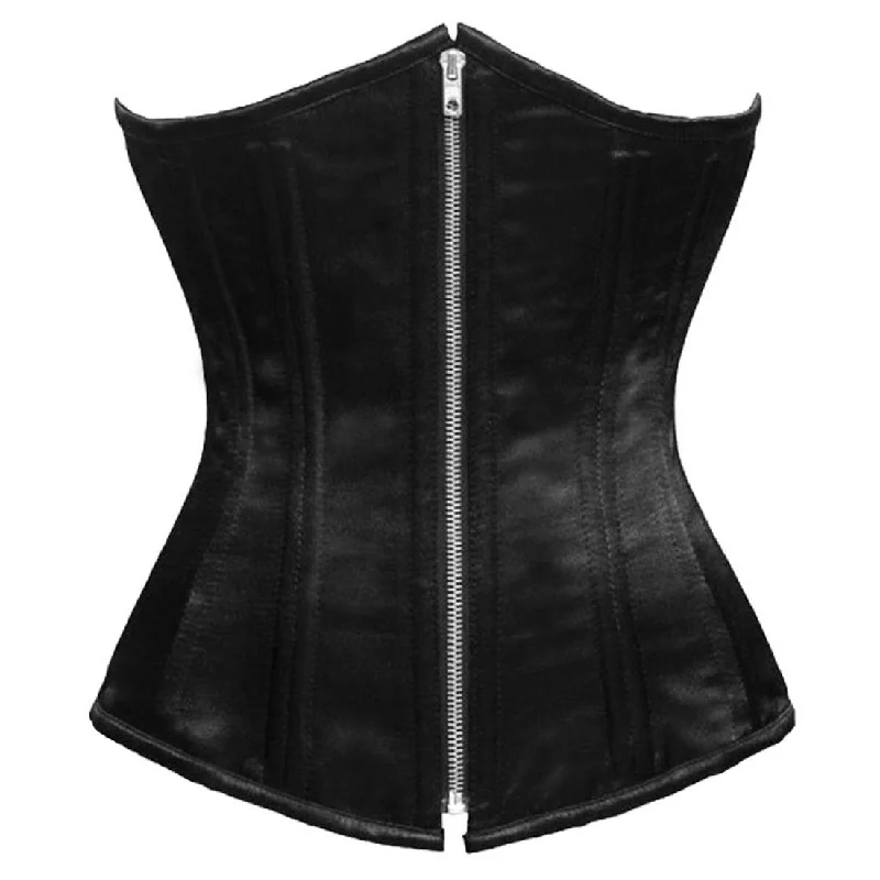 Corset with velvet overlay-Kainoa Authentic Steel Boned Waist Training Underbust Corset