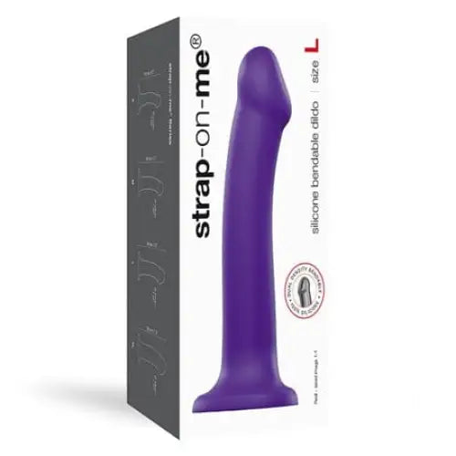 dildo vibration benefits-Strap-On-Me Semi-Realistic Dual Density Bendable Dildo Purple Size L