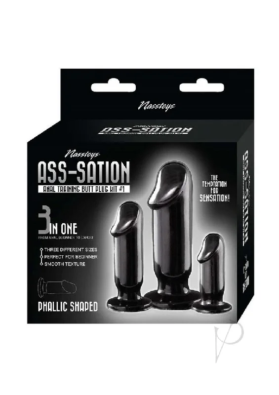 anal toys with sleek finish-Ass-sation Kit 1 Black