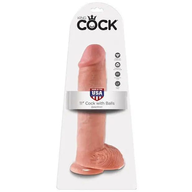 dildo texture accessories-King Cock 11" Realistic Dildo with Balls