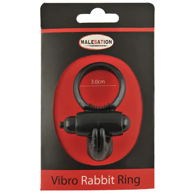 metal cock ring pros-Malesation Vibro Rabbit Ring - Black