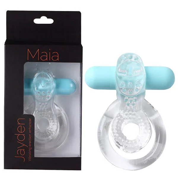 cock ring texture benefits-Maia Jayden - Clear/Blue USB Rechargeable Vibrating Cock & Ball Ring