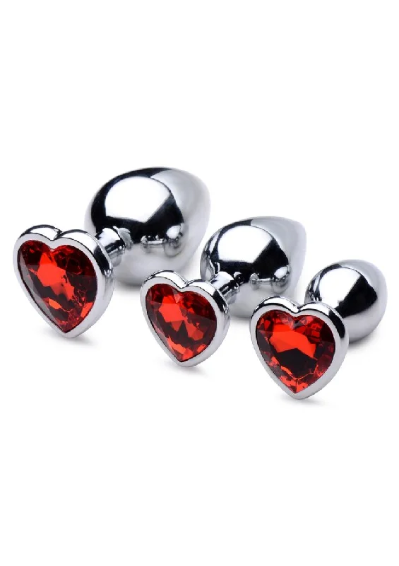 anal toys for gentle vibes-Booty Sparks Gemstones Red Jasper Hearts Anal Plug