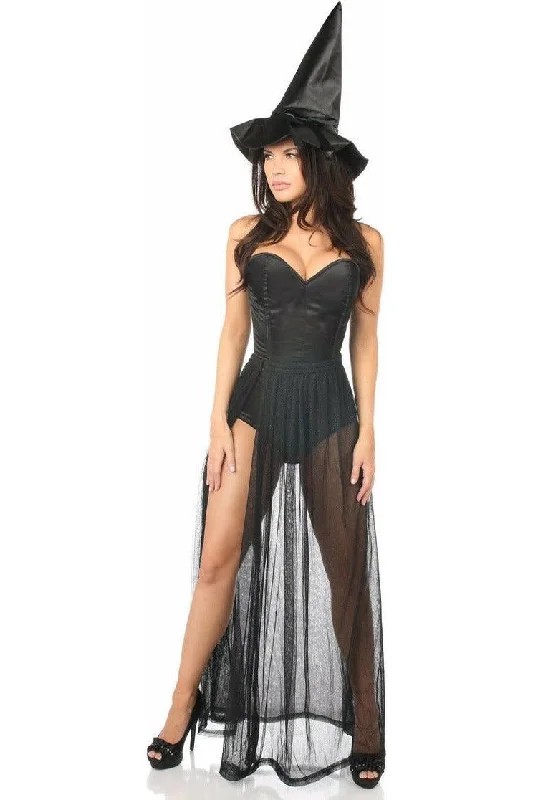 Corset for waist cinching-Lavish 3 PC Evil Witch Corset Costume