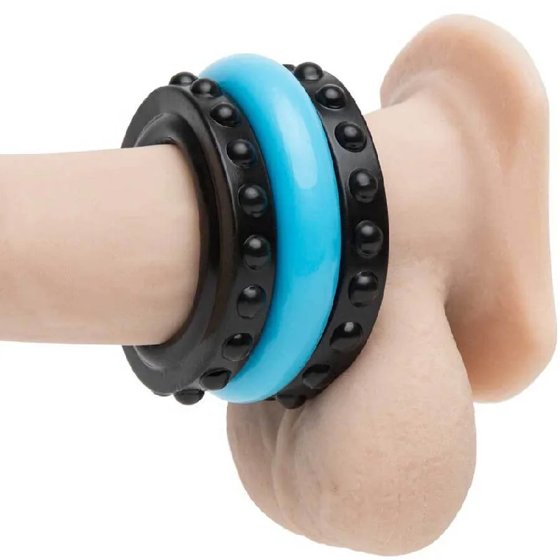 cock ring size hacks guide-Control Pro Performance Beginners Dual Cock Ring Set by Sir Richards Black and Blue