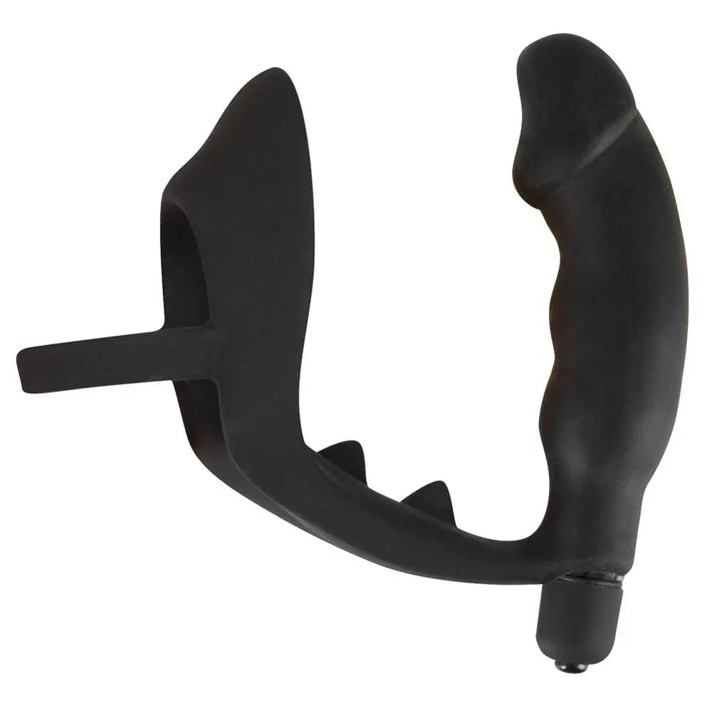 anal toys for sensory vibes-You2toys Black Cock Ring and Vibrating Anal Butt Plug for Men