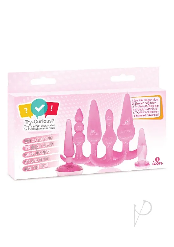 anal toys for sensory playtime-Try Curious Anal Plug Kit Pink