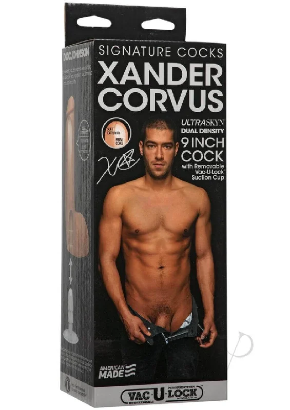 dildo safety tools-Xander Corvus Signature Ultraskyn 9" Dildo - Authentic Award-Winning Star Replica