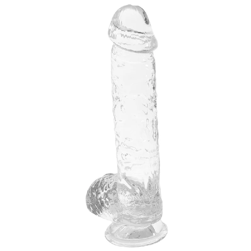 dildo flexibility accessories-RealRock 6 Inch Realistic Ballsy Dildo in Crystal Clear