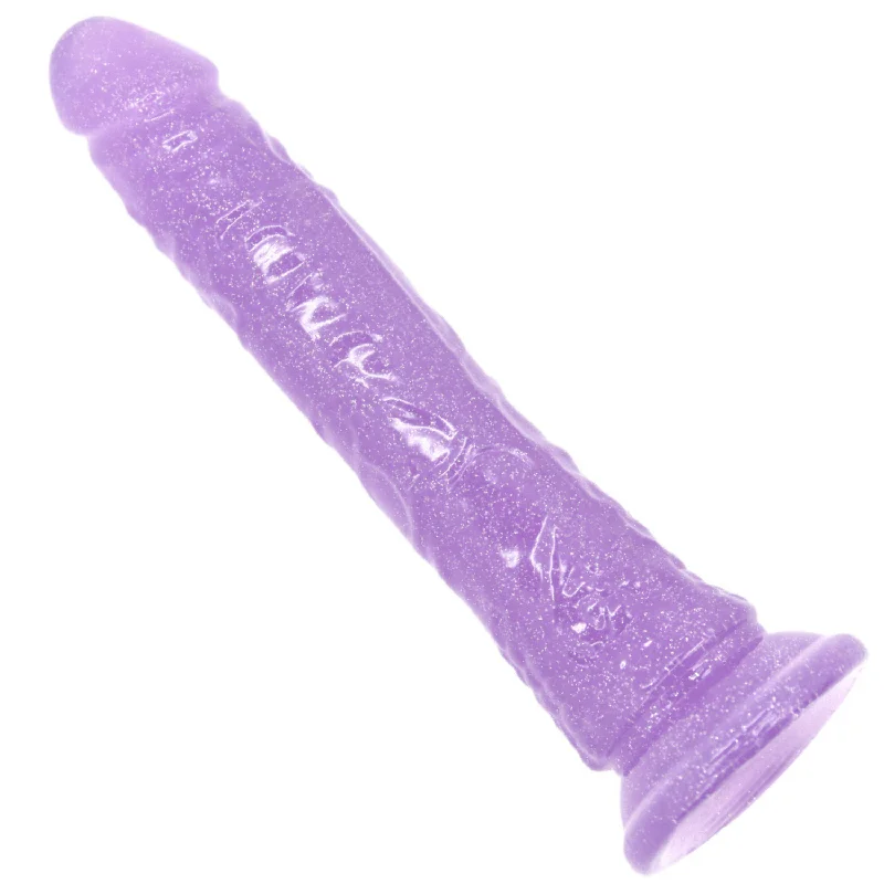 dildo girth feedback-7.5+ Inch Sparkling Glitter Jelly Dildo