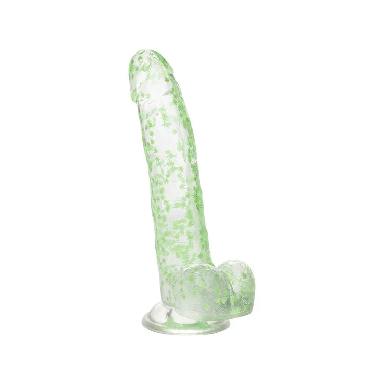 dildo weight preferences-The Naughty Bits I Leaf Dick Glow In The Dark Weed Dildo 