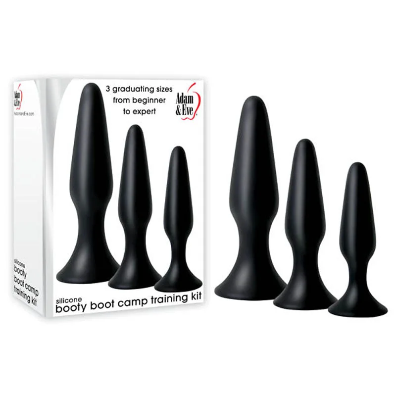 anal toys with ribbed texture-Adam & Eve Silicone Booty Boot Camp Training Kit