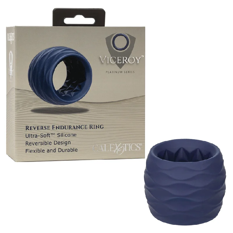 cock ring size benefits guide-Viceroy Reverse Endurance Ring Blue Silicone Cock Ring by Cal Exotics