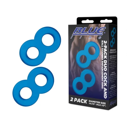 cock ring comfort guide reviews-Blue Line 2-Pack Duo Cock And Ball Stamina Enhancement Ring