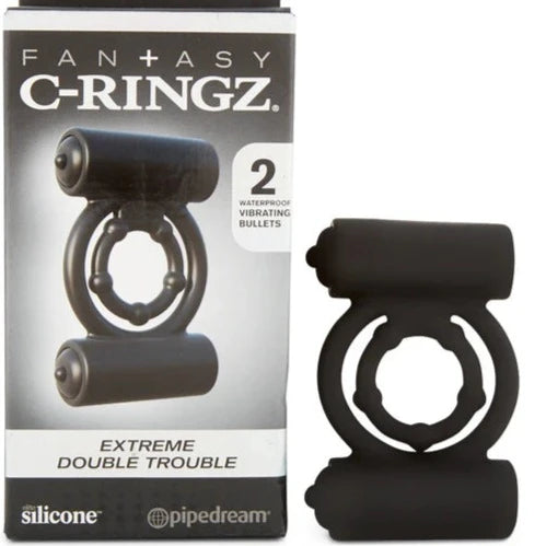 cock ring budget hacks guide-Pipedream Fantasy C Ringz EXTREME DOUBLE TROUBLE Vibrating Cock Ring