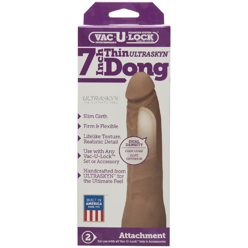 dildo price reviews-VAC-U-LOCK- 7 INCH THIN ULTRASKYN D BROWN