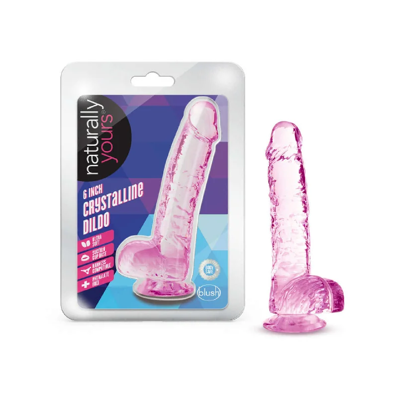 dildo realism tutorials-Naturally Yours 6 inches Rose Crystalline Dildo