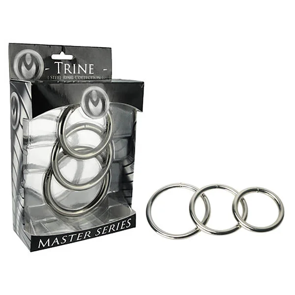 cock ring budget hacks-Master Series Trine Steel Ring Collection