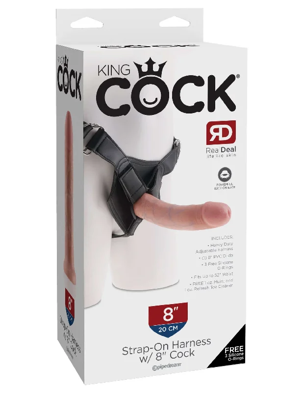 dildo texture resources-Pipedream Products King Cock Strap-on Harness with 8 inch Realistic Dildo Flesh