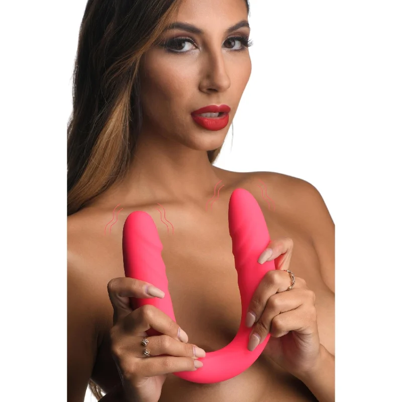 dildo limited testimonials-7X Double Down Silicone Double Dildo with Remote