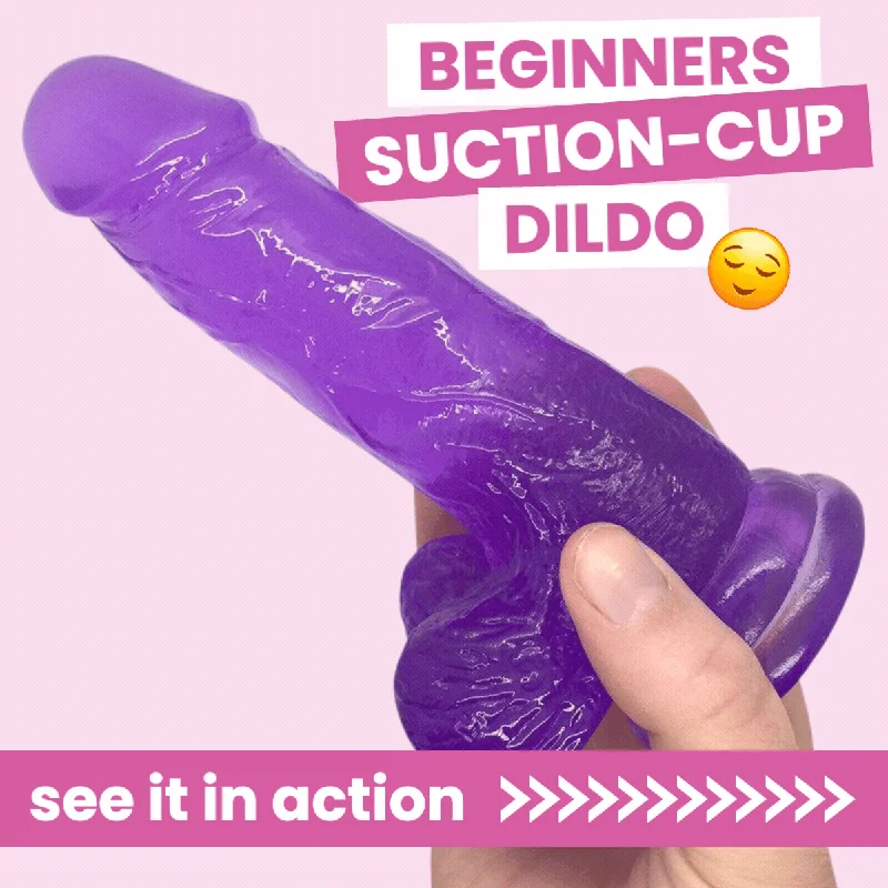 dildo girth differences-Beginner Purple Suction Cup Dildo