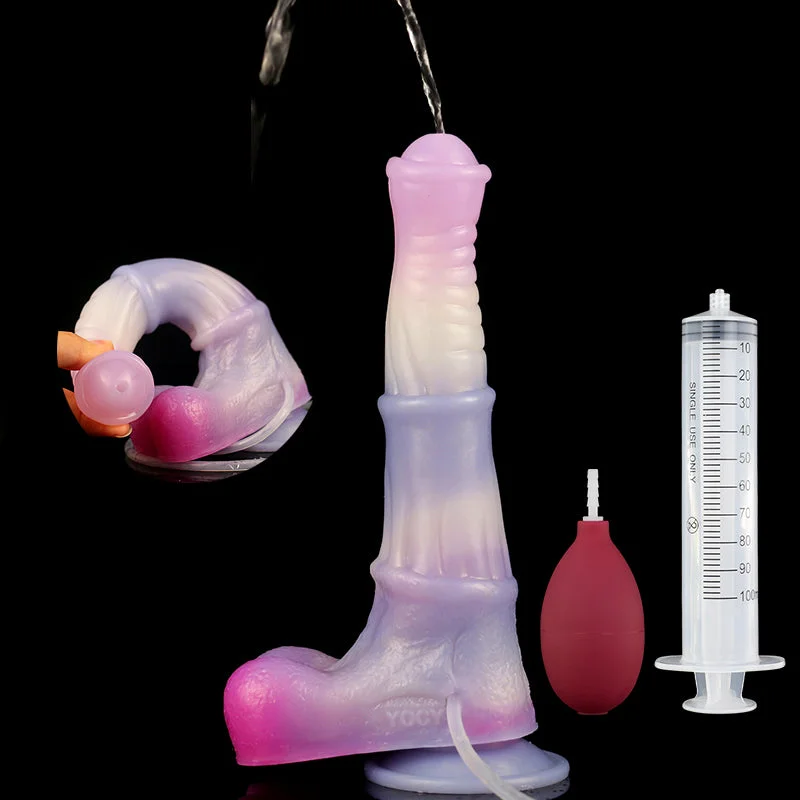 dildo suction tutorials-Colorful Horse Dildo Realistic Squirting Function