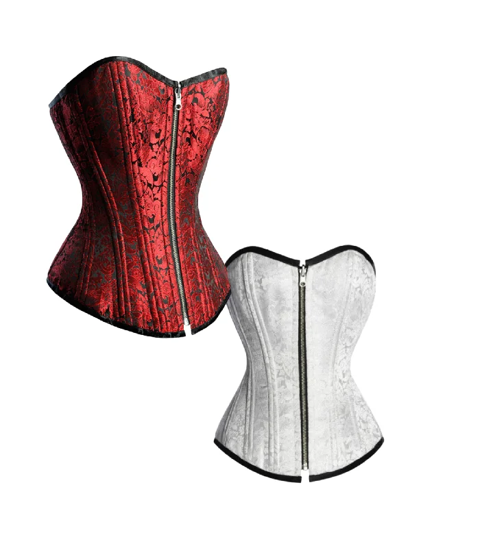 Corset for medieval costume-Red /White Reversible Overbust Waist Training Corset