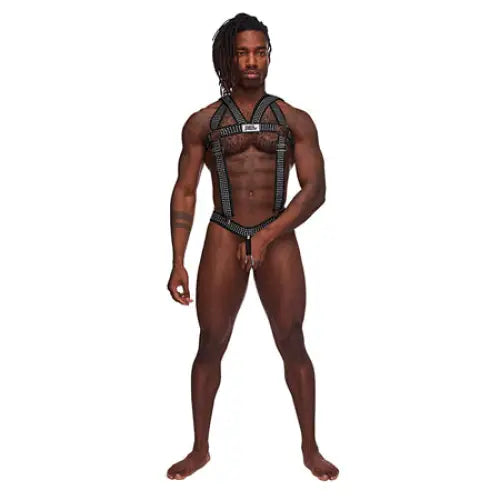 cock ring comfort solutions guide-Male Power Elastic Harness with Ring BlackOS