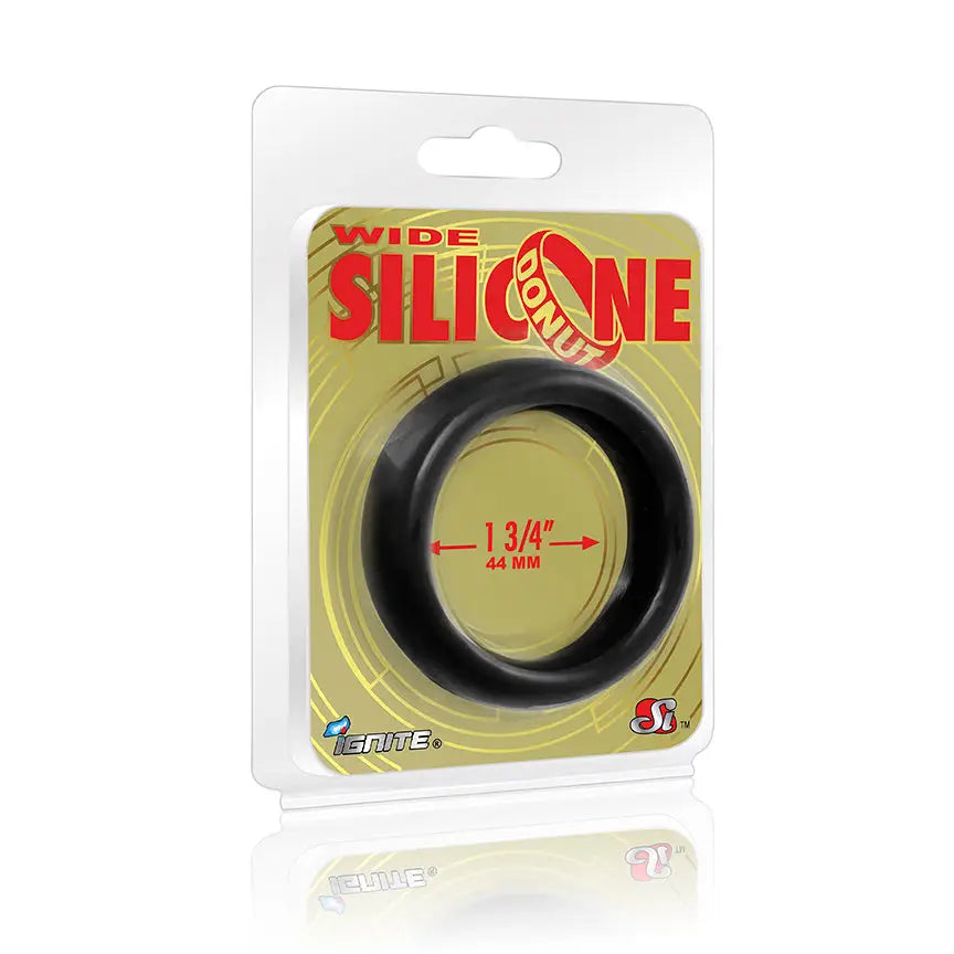 cock ring couple benefits guide-Wide Silicone Donut Black 1.75in