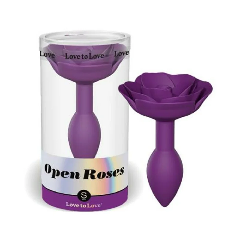 anal toys for subtle vibrations-Love To Love Open Roses Anal Plug Small Purple Rain