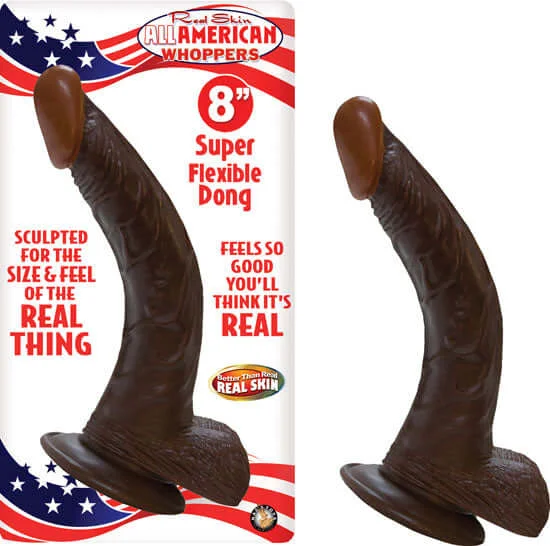 dildo sales tools-All American Whopper 8-Inch Realistic Dildo with Balls - Lifelike Pleasure in Brown