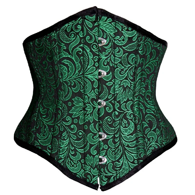 Corset with front hooks-Giulia Waist Reducing Authentic Steel Boned Sexy Underbust Corset