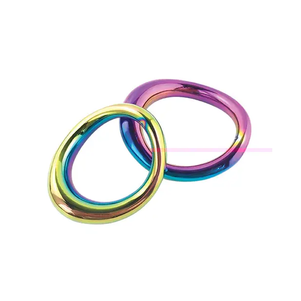 cock ring luxury solutions reviews-Plesur 1-3/4" Metal Cock Ring - Rainbow