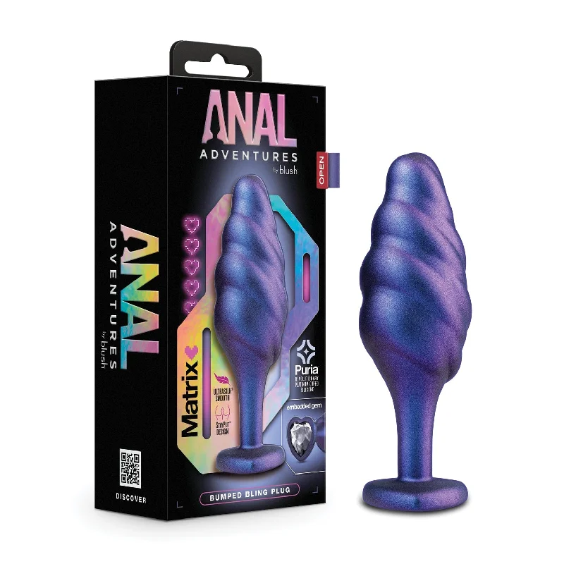 anal toys with LED lights-Blush Anal Adventures Matrix Bumped Bling Plug