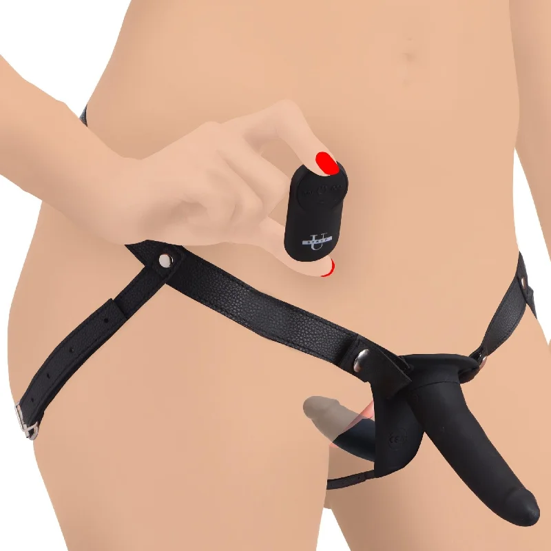 dildo aesthetic benefits-28X Power Pegger Beginner Vibrating Double Dildo with Harness and Remote