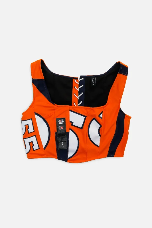 Corset with front lacing-Rework Denver Broncos NFL Corset - L