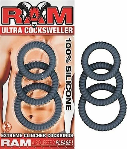 cock ring safety guide reviews-Nasstoys Ram Ultra Cocksweller 3 Pack Silicone Cock Rings Black