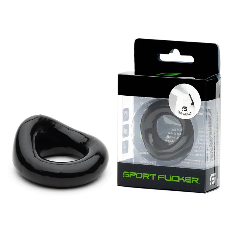 cock ring premium features-Sport Fucker Wedge Cockring Black