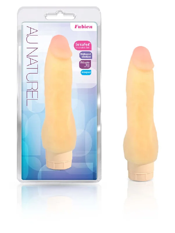 dildo portability hacks-Blush Novelties Au Naturel Fabien 8.5 Inch Realistic Vibrating Dildo - Natural Pleasure