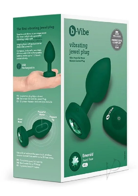 anal toys with long design-B-vibe Vibrate Jewel Plug M/l Green