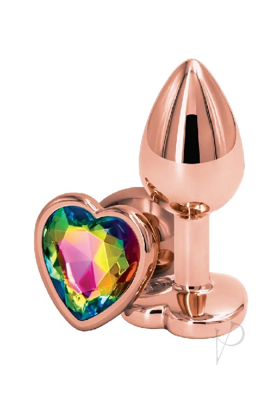 premium silicone anal toys-Rear Assets Rose Gold Heart Small Rainb