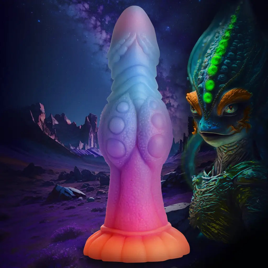 dildo noise tutorials-Creature Cocks Galactic Cock Alien Creature Glow-in-the-dark Silicone Dildo