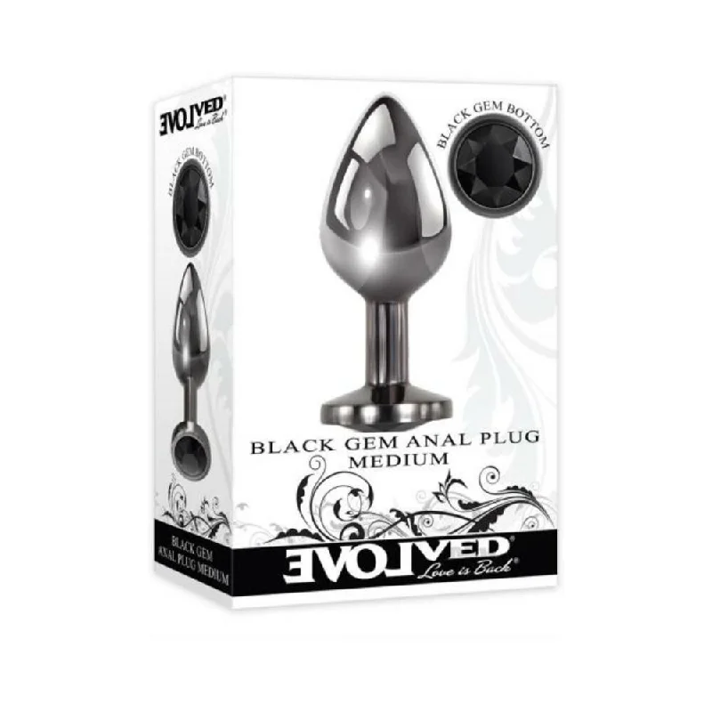 anal toys for couple intimacy-Evolved Black Gem Anal Plug Medium