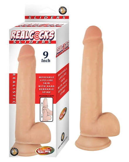 dildo beginner accessories-Realcocks Sliders 9 inches Flesh Beige Dildo