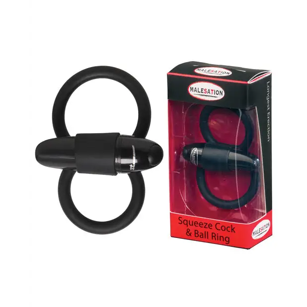 how to use cock ring-Malesation Squeeze Cock & Ball Ring - Black