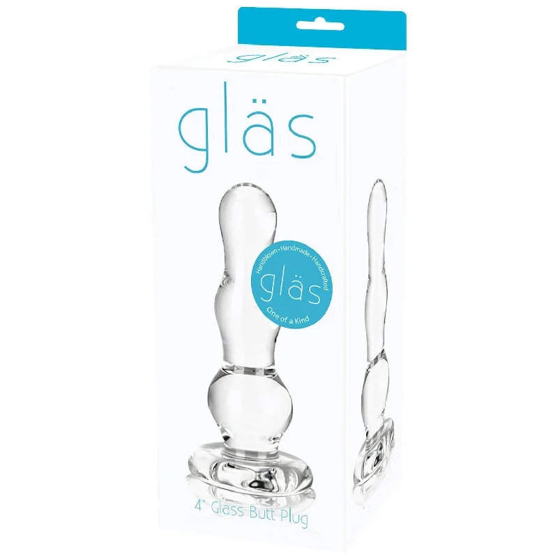 luxury anal toys online-Glas 4" Male Butt Plug