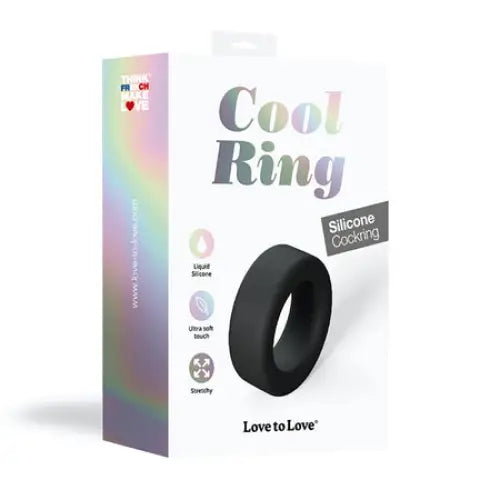 cock ring for stamina tips solutions-Love to Love Cool Ring Silicone Cockring Noir