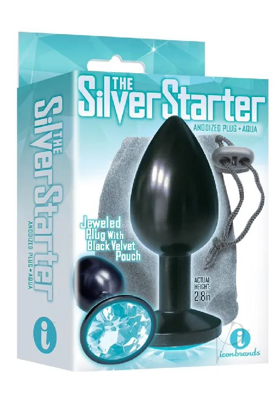 anal toys for gentle pleasure-The 9 Bejewled Stainless Plug Aqua