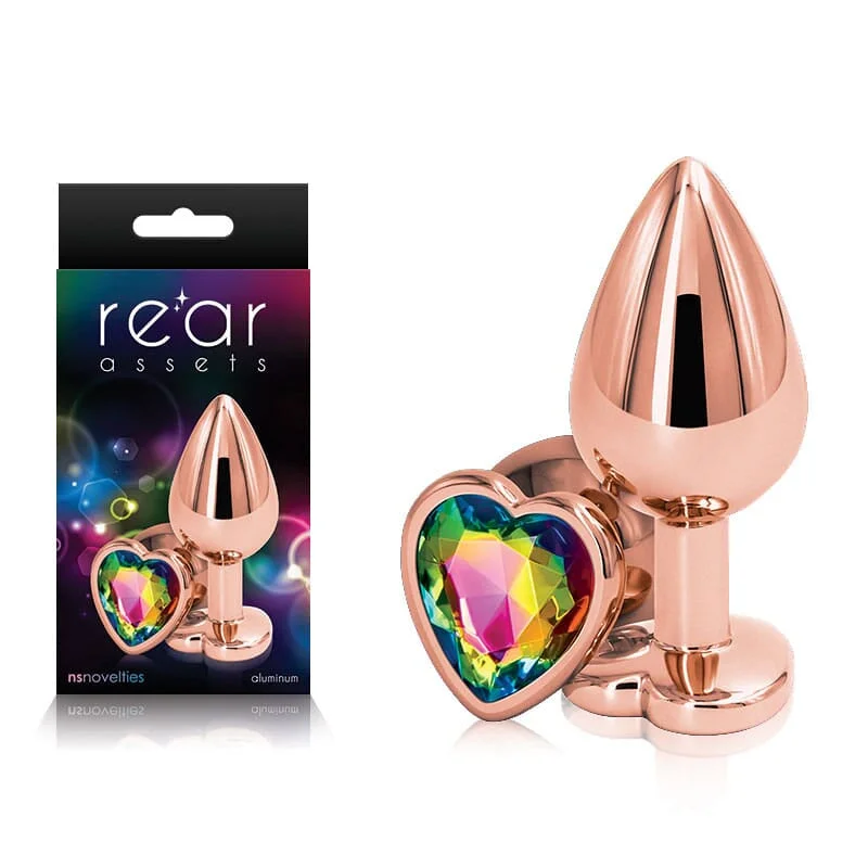 anal toys with bold grip-Rear Assets Rose Gold Heart Medium